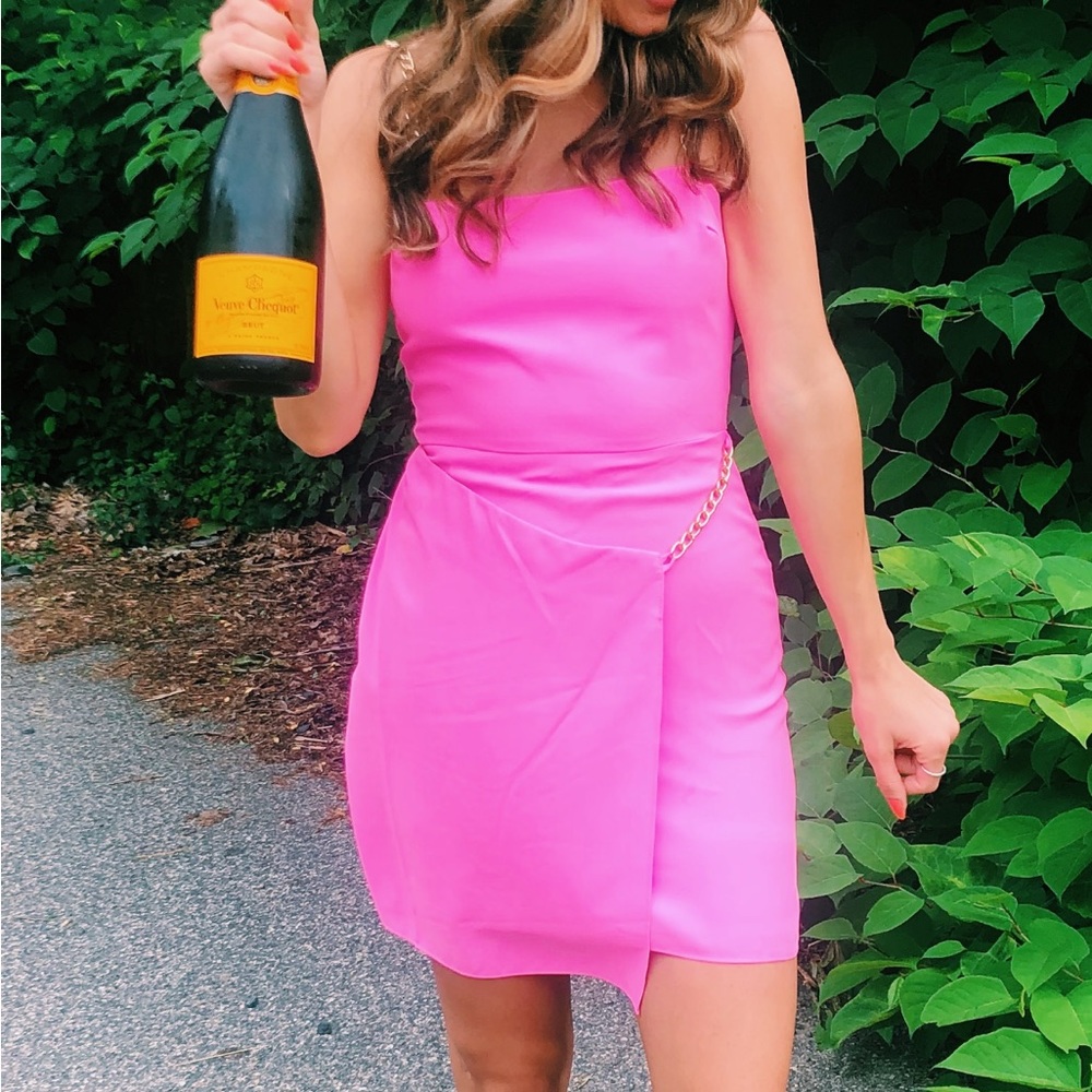 Amanda Uprichard Hot Pink Chain Dress